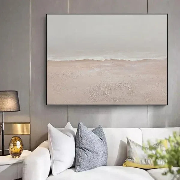 Coastal Quiet Texture-Coastal Texture Oil Painting Wall Art in Modern Interior Decoration - artextured