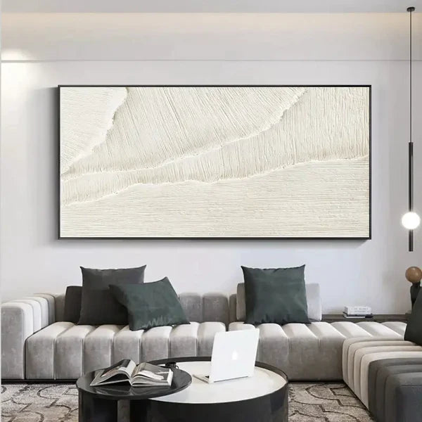 Textured White Elegance-Modern Minimalist White Three-Dimensional Texture Wall Art
