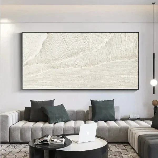 Textured White Elegance-Modern Minimalist White Three-Dimensional Texture Wall Art - artextured