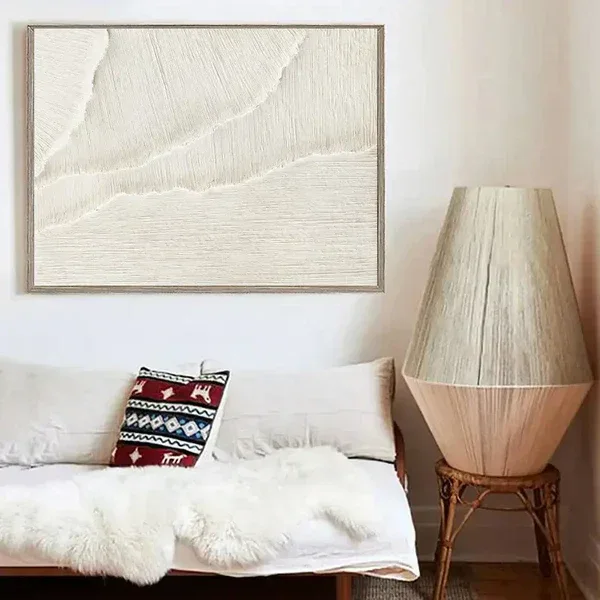 Textured White Elegance-Modern Minimalist White Three-Dimensional Texture Wall Art - artextured
