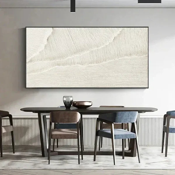 Textured White Elegance-Modern Minimalist White Three-Dimensional Texture Wall Art - artextured