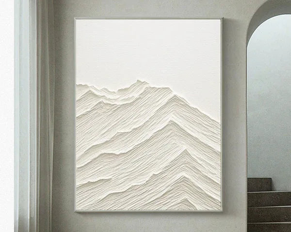Linear Mountain Texture-Textured Minimalist Mountain Canvas Wall Art - artextured