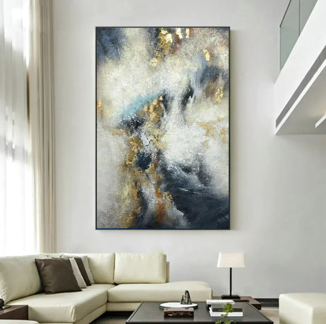 Coastal Serenity-Ocean Vitality Abstract Texture Oil Painting Wall Art - artextured