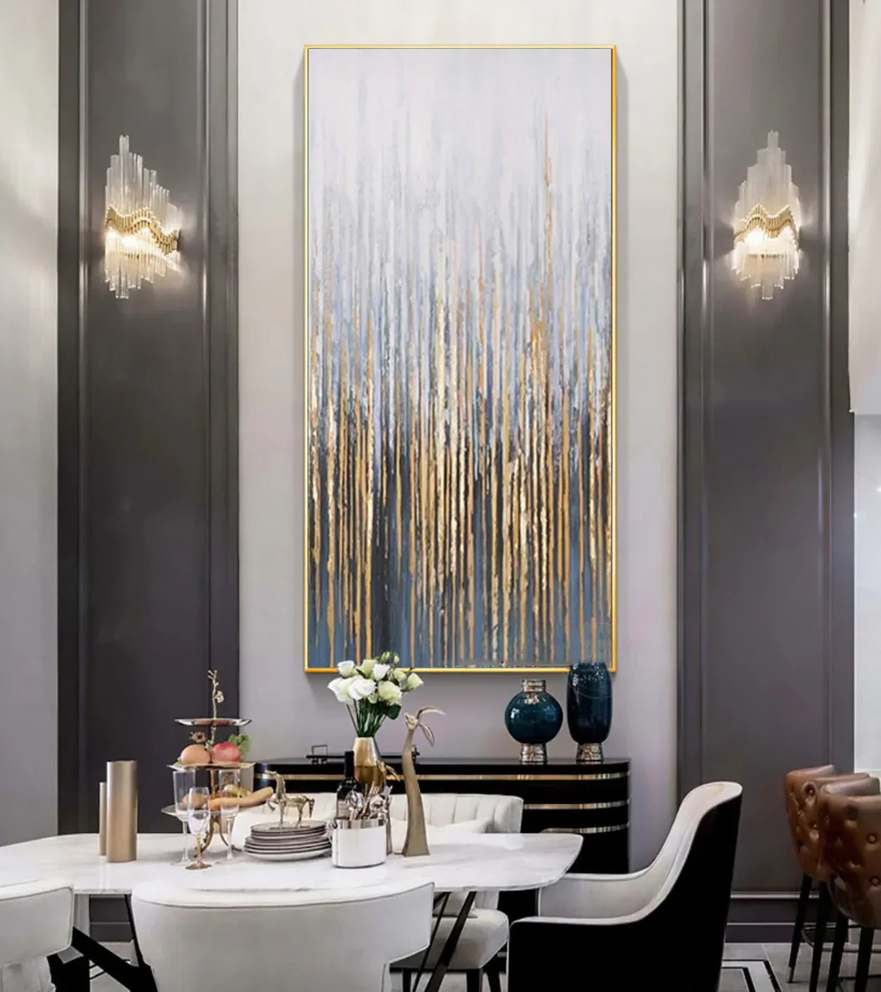 Whispers of Nature Abstract Art -Vertical Three-Dimensional Abstract Thick Textured Wall Art - artextured