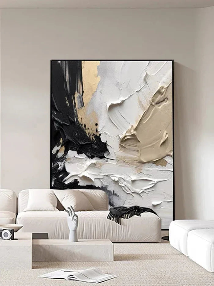 Sculptural Strokes-Modern Abstract Thick Texture Oil Painting Wall Art - artextured