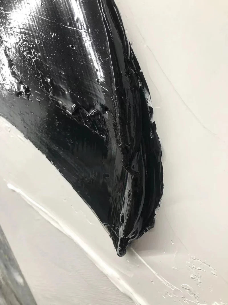 Silent Crest- Black & White Textured Canvas