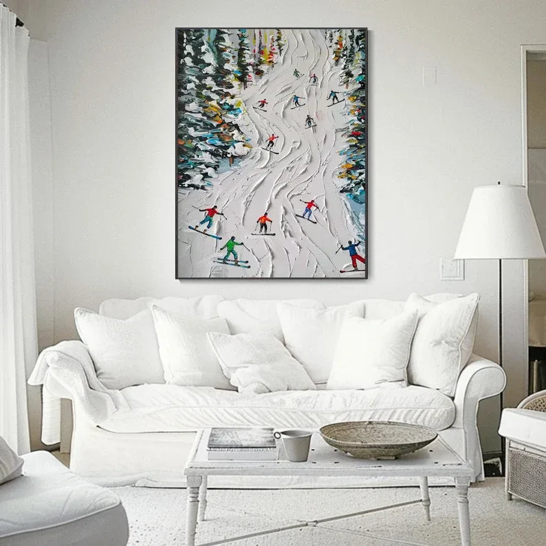 Ski Sport Texture Wall Art Personalized Gift - artextured