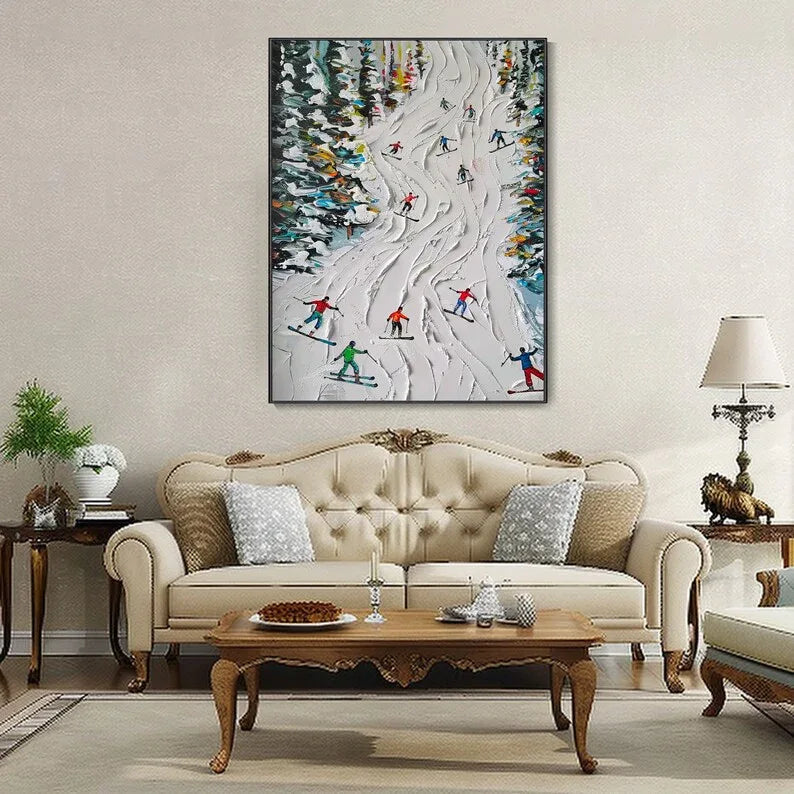 Ski Sport Texture Wall Art Personalized Gift - artextured