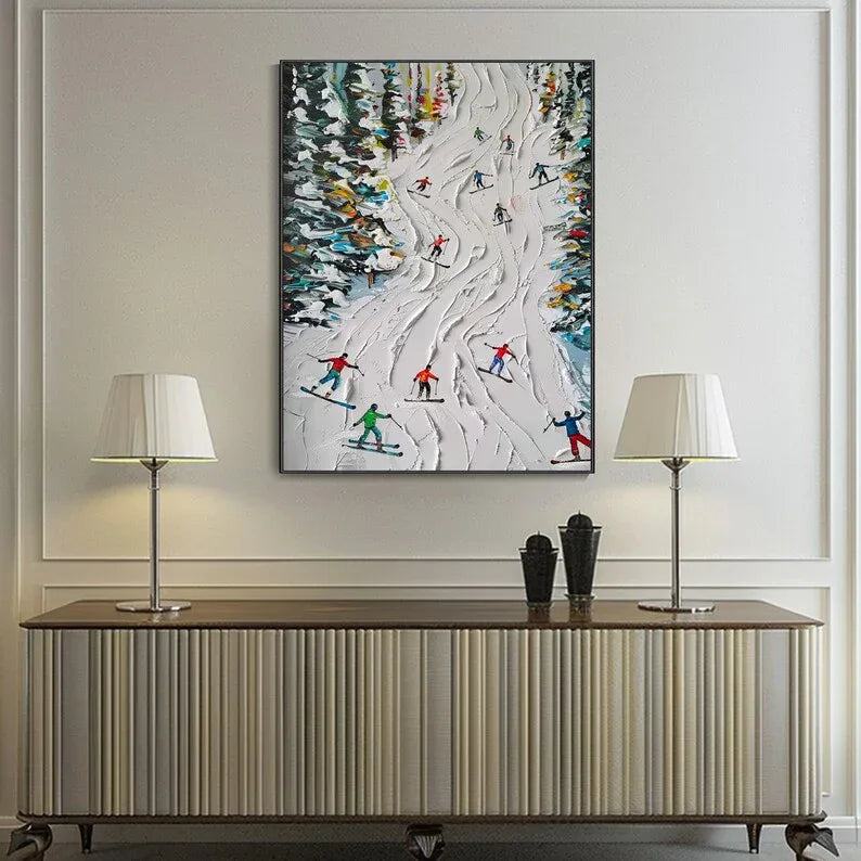 Ski Sport Texture Wall Art Personalized Gift - artextured