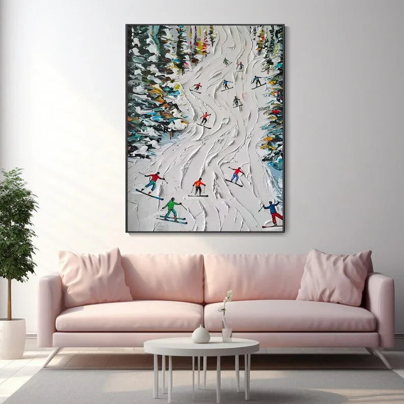 Ski Sport Texture Wall Art Personalized Gift - artextured