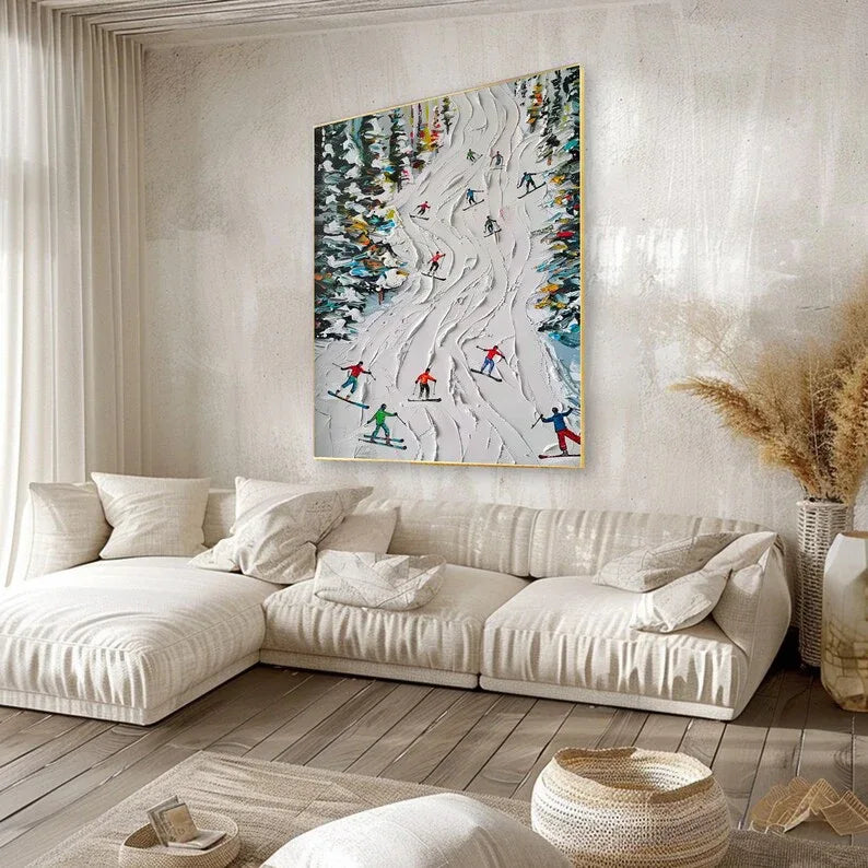 Ski Sport Texture Wall Art Personalized Gift - artextured