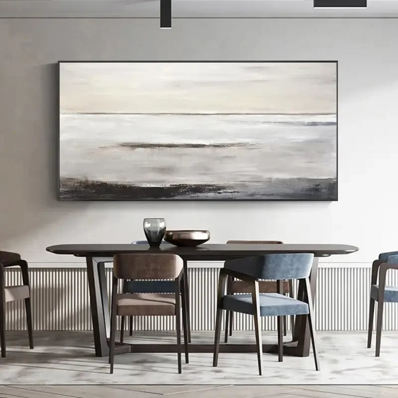 Horizon Calm-Modern Minimalist Sea View Abstract Oil Painting Wall Art - artextured