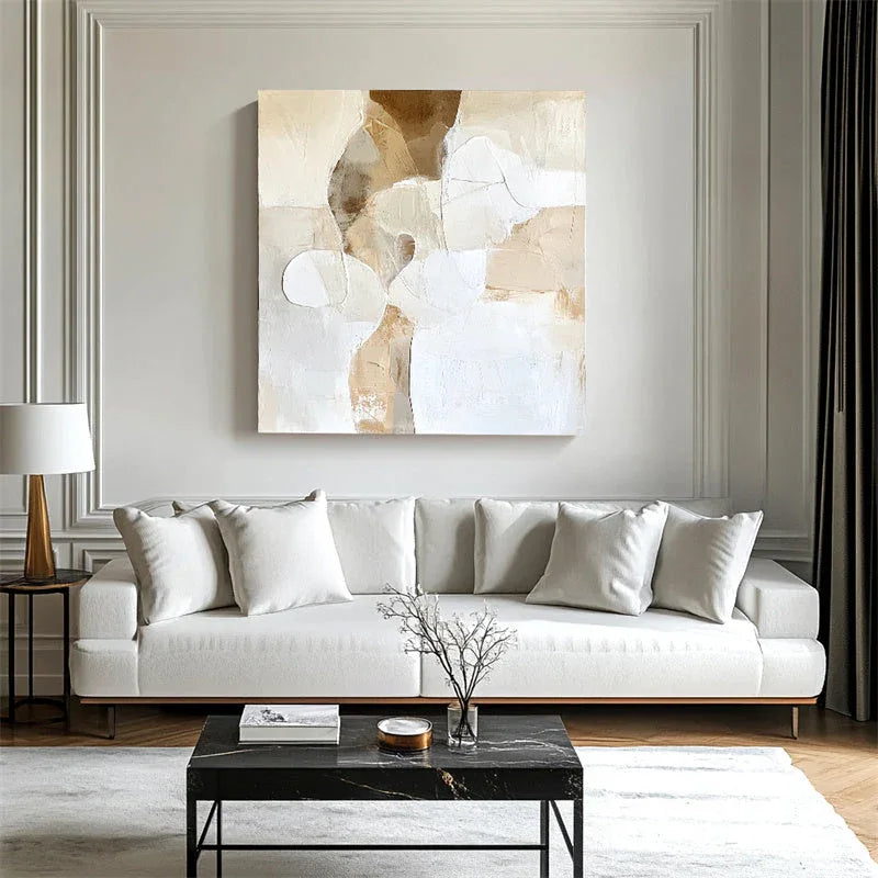 Ethereal Harmony-Modern Minimalist Style, Soft Block and Abstract Form Wall Art - artextured
