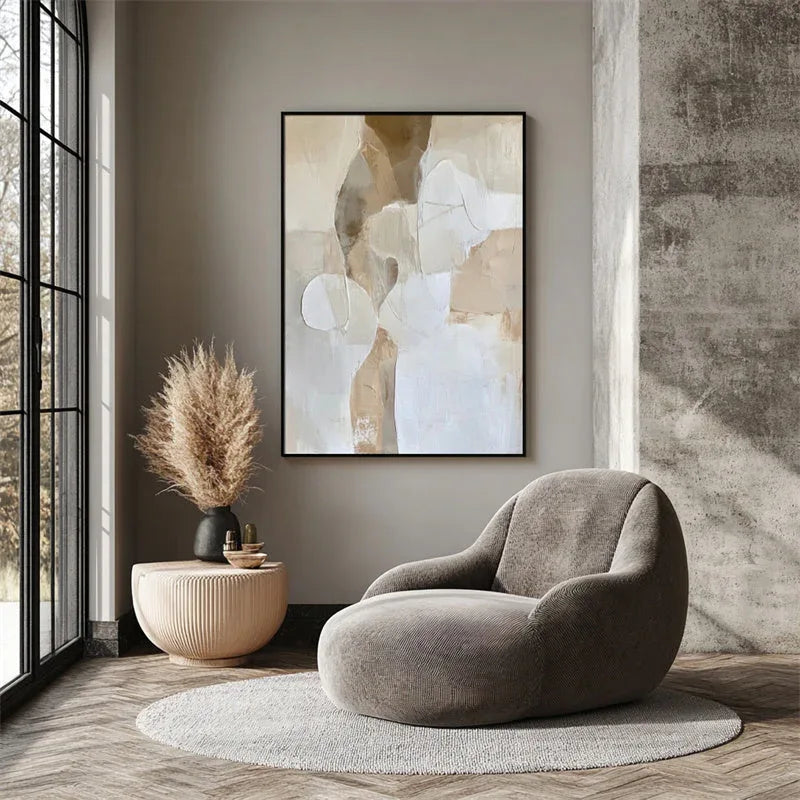 Ethereal Harmony-Modern Minimalist Style, Soft Block and Abstract Form Wall Art - artextured