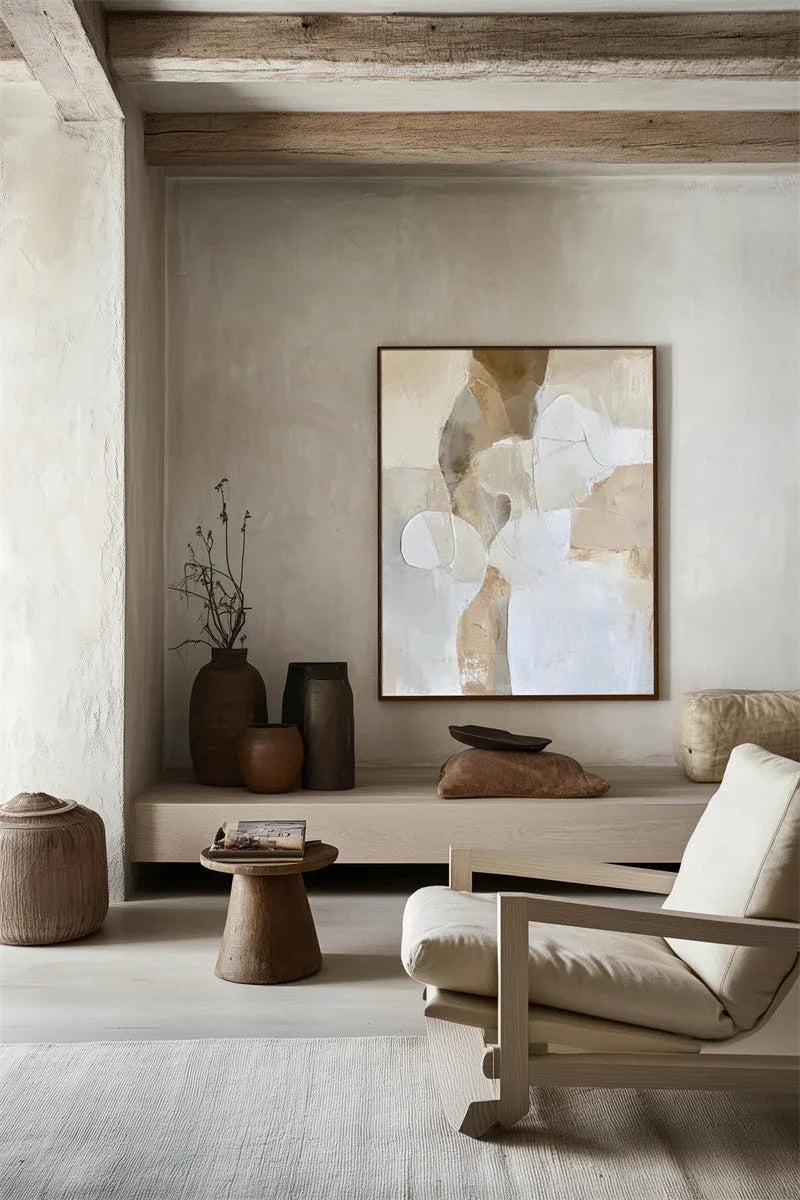 Ethereal Harmony-Modern Minimalist Style, Soft Block and Abstract Form Wall Art - artextured
