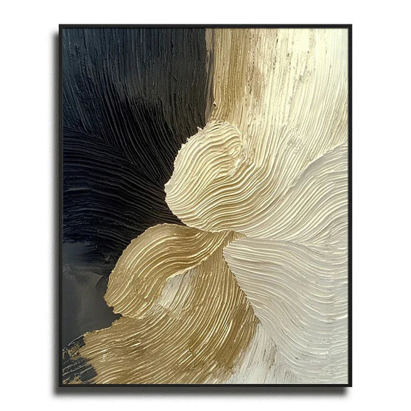 Golden Flow -Modern Interior Design Flow Texture Abstract Wall Art - artextured