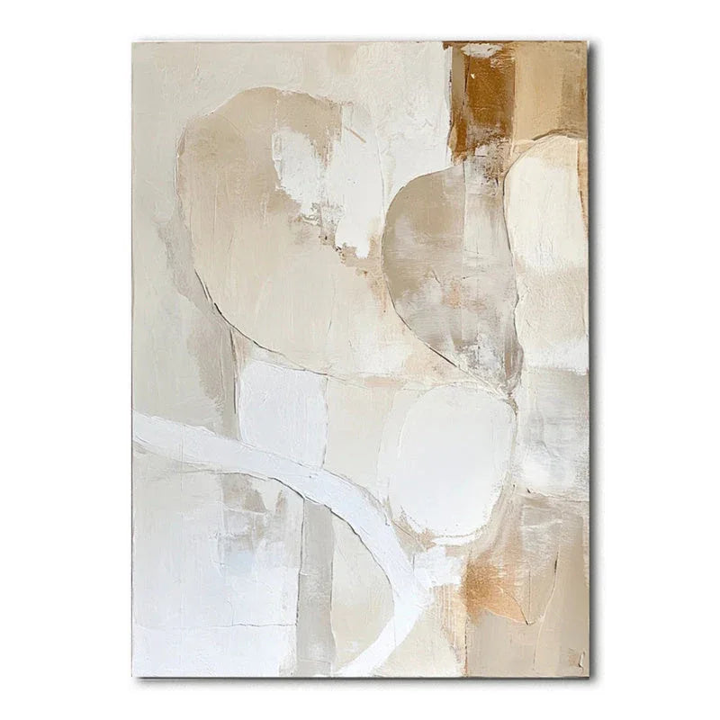 Golden Embrace-Hand Drawn Natural Style Texture Block Abstract Oil Painting Wall Art - artextured