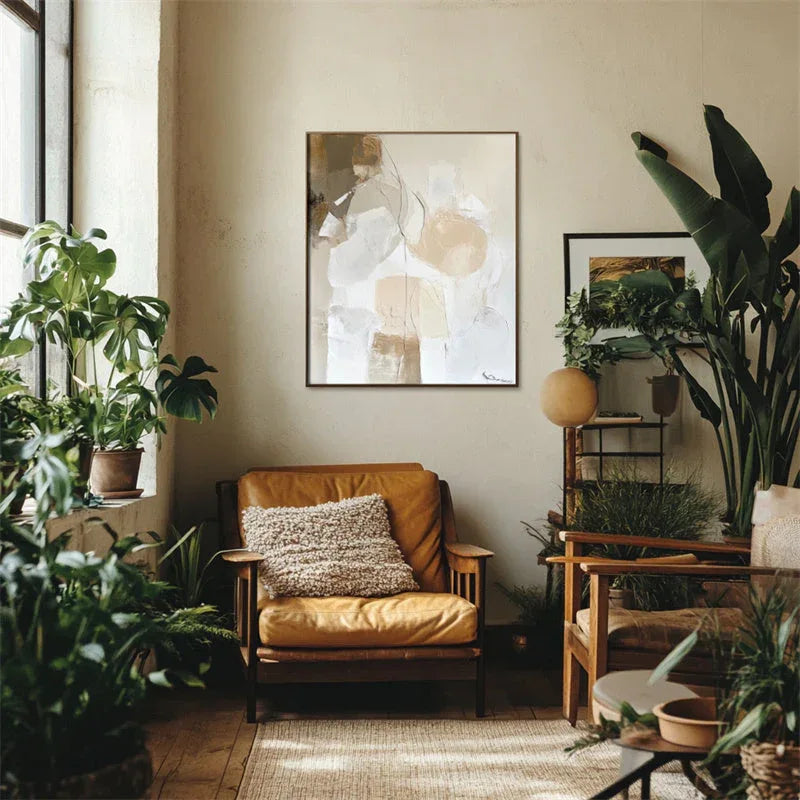 Earthly Flow-Abstract Block Wall Art With Modern Minimalist Soft Line Rhythm - artextured