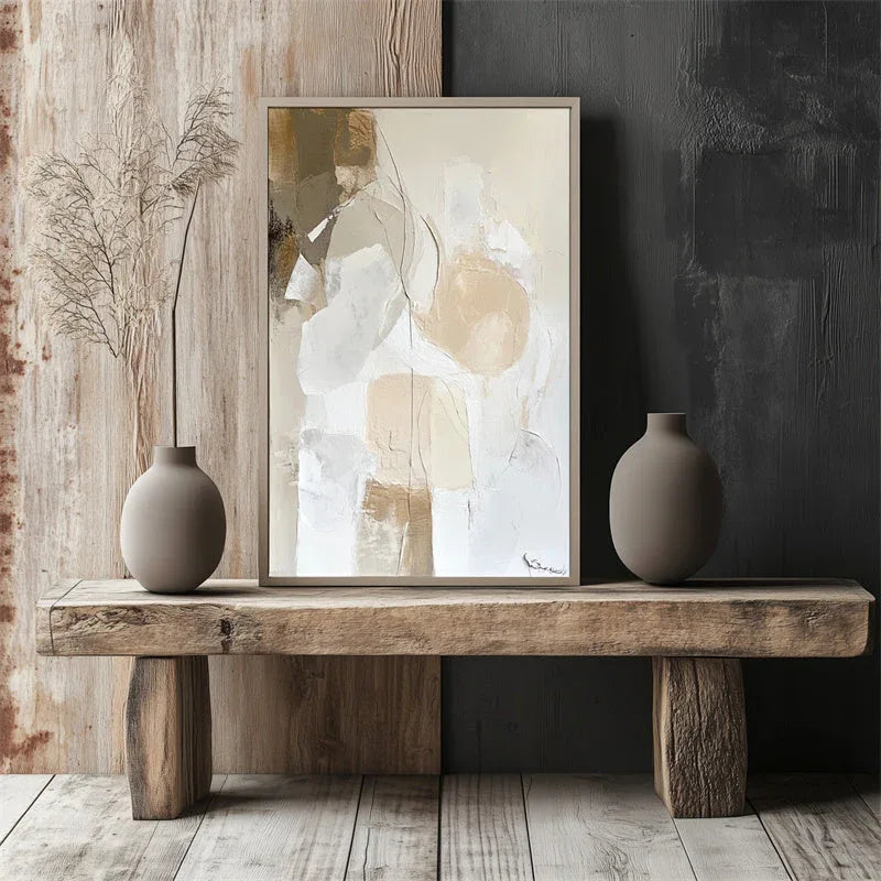 Earthly Flow-Abstract Block Wall Art With Modern Minimalist Soft Line Rhythm - artextured