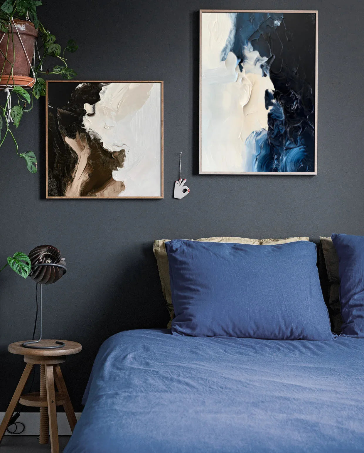 Echoes of Motion -Abstract Three-Dimensional Mountain Shaped Black and White Brown Textured Wall Art - artextured