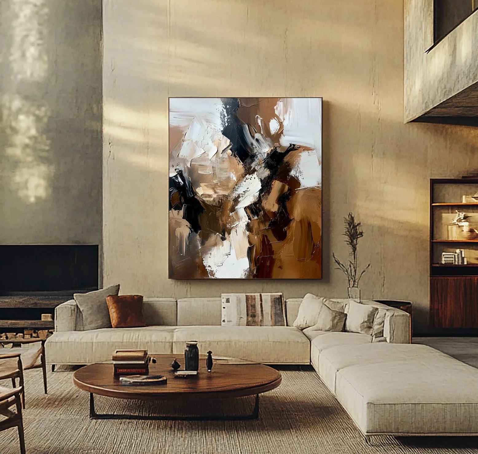 Earthbound Abstraction-Hand Drawn Thick Textured Abstract Oil Painting Wall Art - artextured