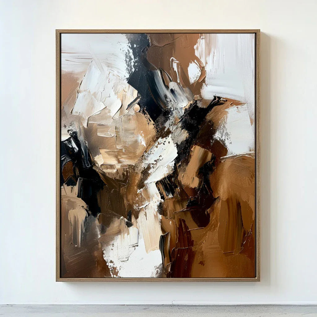 Earthbound Abstraction-Hand Drawn Thick Textured Abstract Oil Painting Wall Art - artextured