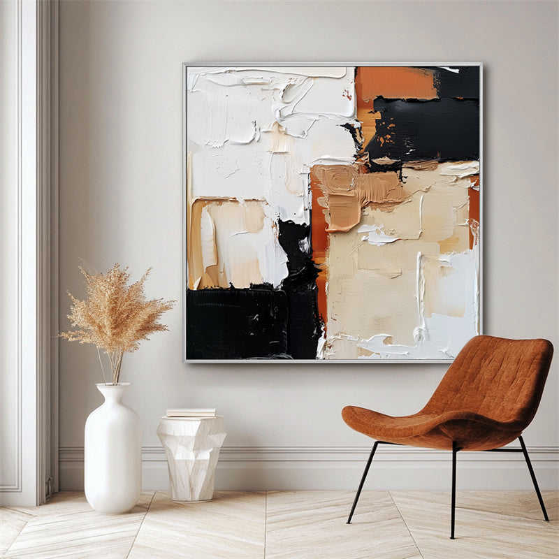 Abstract Mosaic-The Art of Abstract Texture Walls With Solidified Brushstrokes of Earth Color Blocks