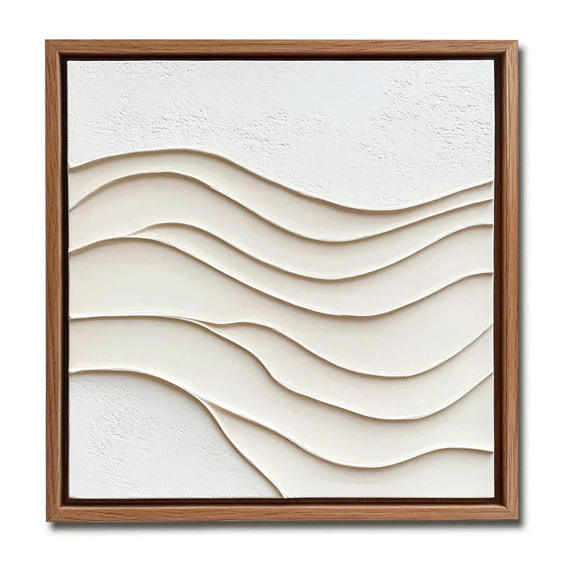Tranquil Waves-Geometric Rhythm Warm Tone Wave Three Dimensional Texture Wall Art - artextured