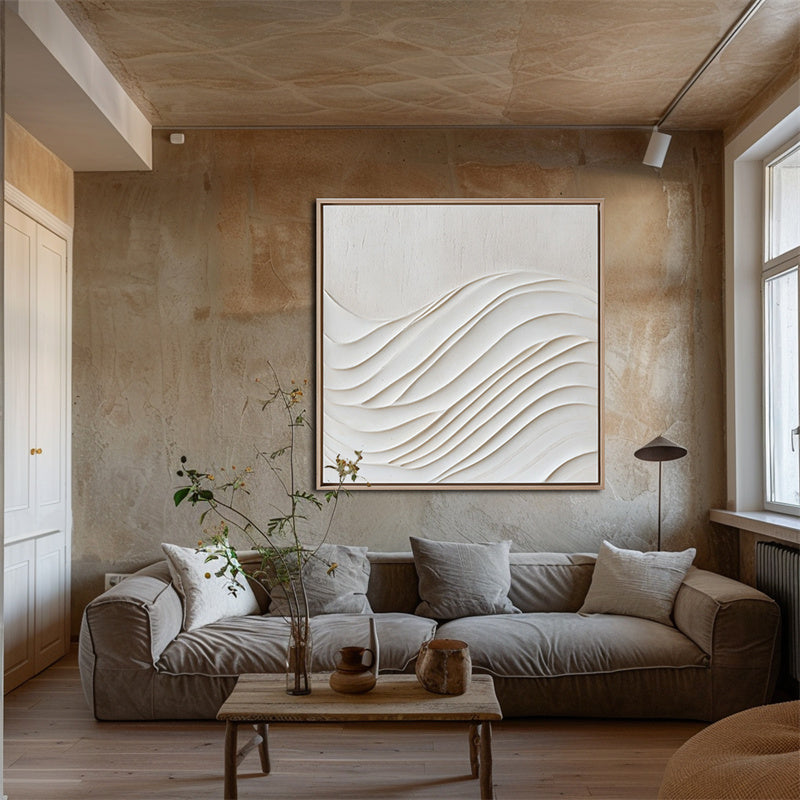 Serene Flow: 3D Wave Wall Art