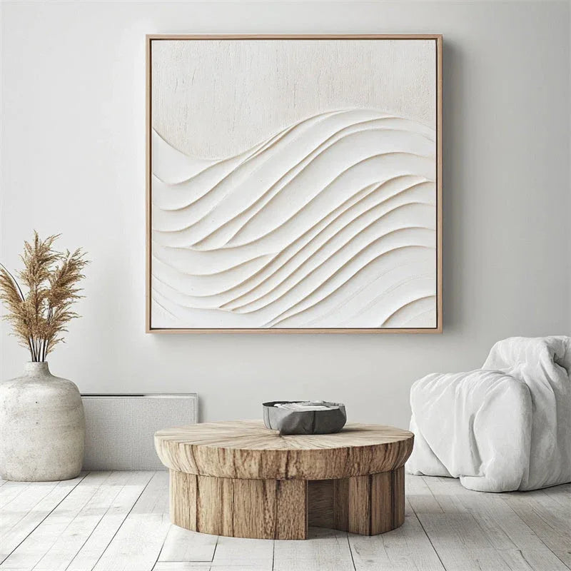 Serene Flow-Wabi Sabi Style Three-Dimensional Wave Texture Abstract Wall Art - artextured