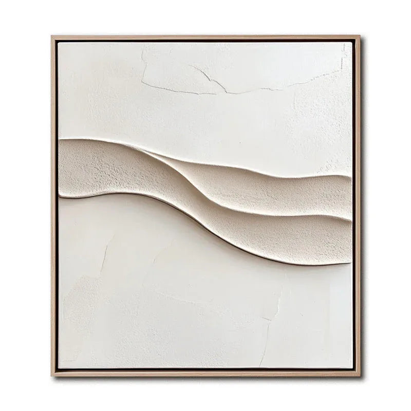 Serene Waves Abstract Art-Minimalist 3D Wave Texture Wall Art in Modern Interior Design - artextured