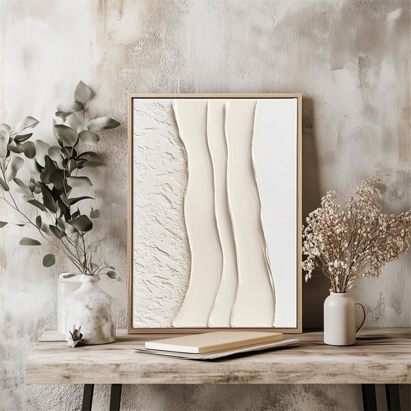 Abstract Minimalist Textured Canvas Art for Elegant Interiors