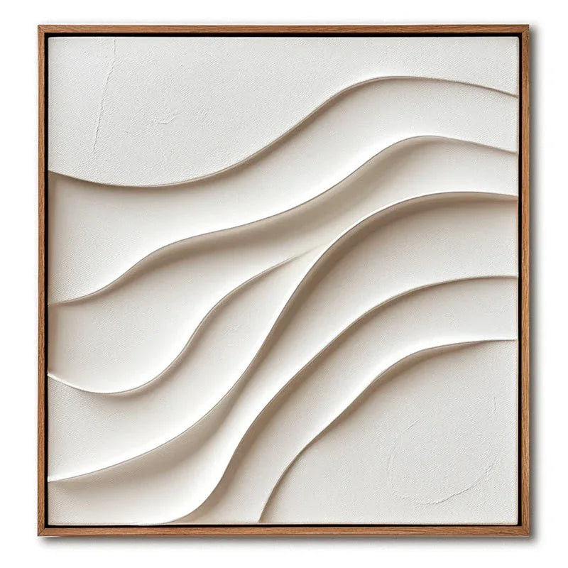 Serene Waveform-Minimalist Vertical Three-Dimensional Water Ripple Wabi Sabi Style Textured Wall Art - artextured