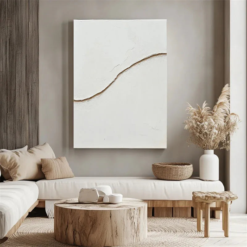 Golden Horizon-Modern Minimalist Three-Dimensional Curved Texture Wall Art - artextured