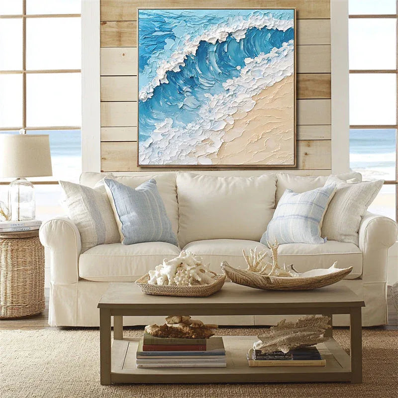 Ocean Breeze -The Three-Dimensional Abstract Texture Wall Art of Waves and Sand - artextured