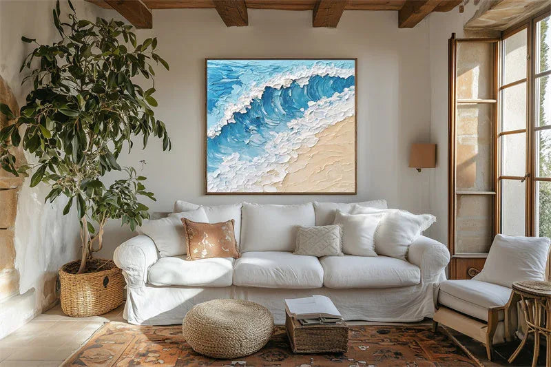Ocean Breeze -The Three-Dimensional Abstract Texture Wall Art of Waves and Sand - artextured