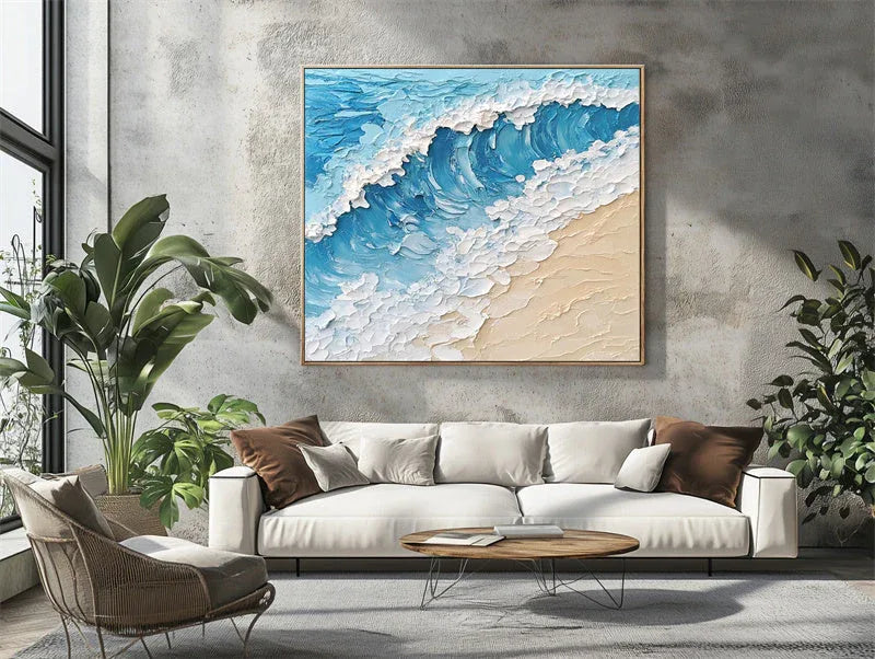 Ocean Breeze -The Three-Dimensional Abstract Texture Wall Art of Waves and Sand - artextured
