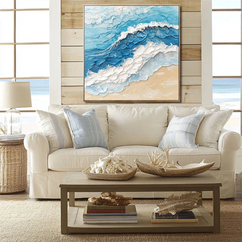 Wave Symphony - Texture Murals on Modern Minimalist Seaside Style Beaches - artextured