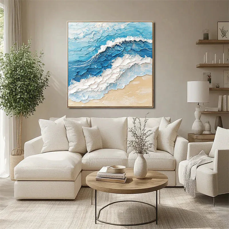 Wave Symphony - Texture Murals on Modern Minimalist Seaside Style Beaches - artextured