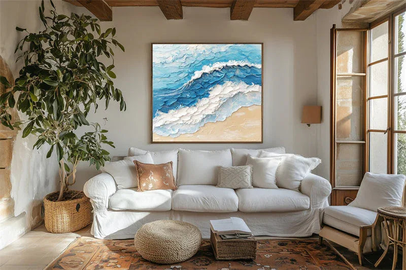 Wave Symphony - Texture Murals on Modern Minimalist Seaside Style Beaches - artextured