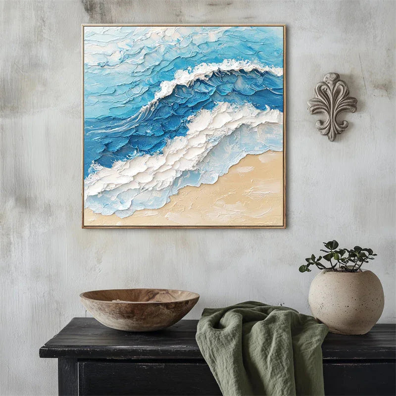 Wave Symphony - Texture Murals on Modern Minimalist Seaside Style Beaches - artextured