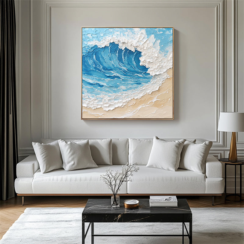 Ocean Surge: Textured Wave Art