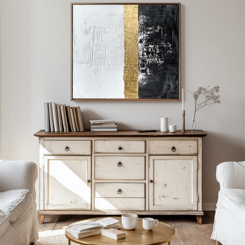 Golden Horizon Abstract Art