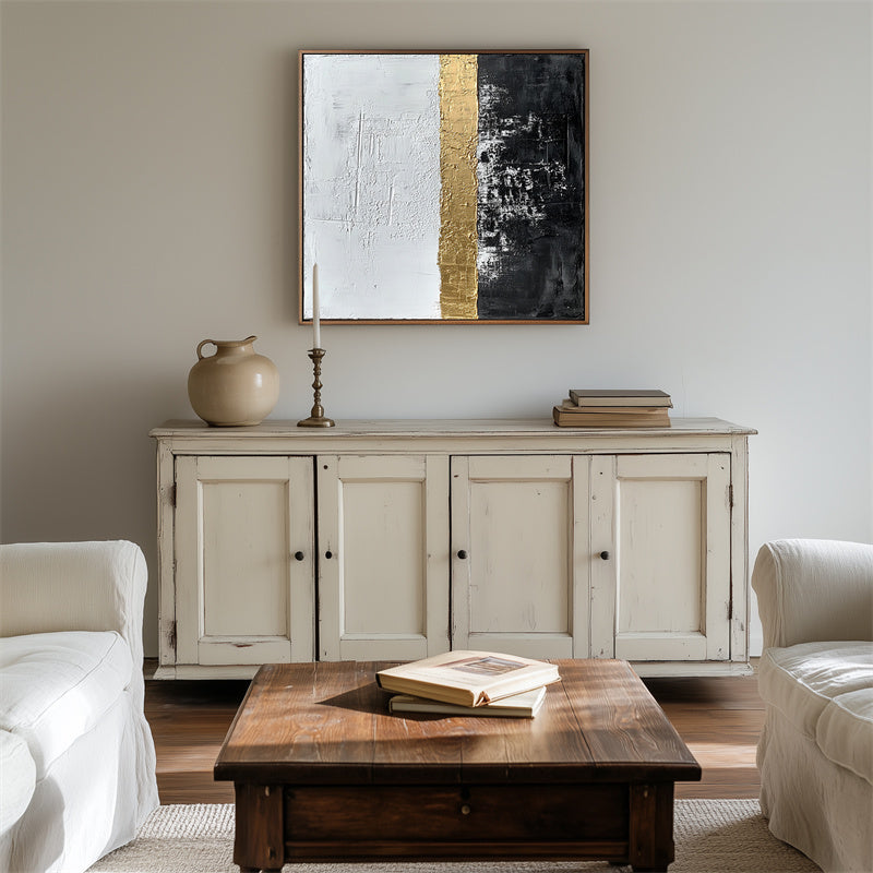 Golden Horizon Abstract Art