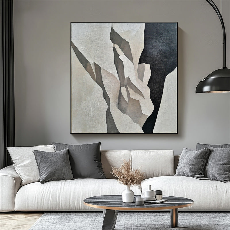 Fractured Elegance-3D Fragmented Block Surface Abstract Texture Oil Painting Wall Art