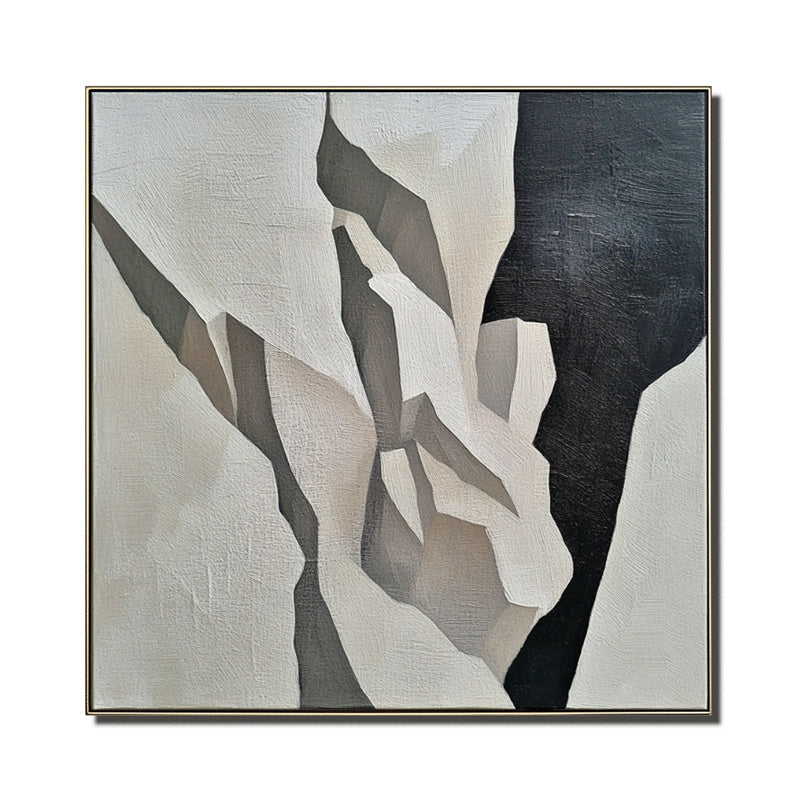 Fractured Elegance-3D Fragmented Block Surface Abstract Texture Oil Painting Wall Art