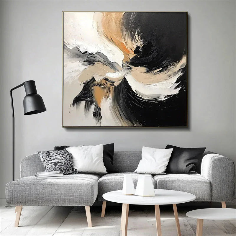 Vortex of Serenity – Hand Drawn Three-Dimensional Abstract Vortex Dynamic Texture Oil Painting Wall Art - artextured