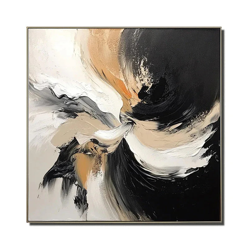 Vortex of Serenity – Hand Drawn Three-Dimensional Abstract Vortex Dynamic Texture Oil Painting Wall Art - artextured