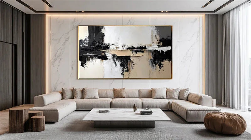 Earthbound Echoes Canvas-Minimalist Style Tri Color Abstract Block Texture Wall Art - artextured