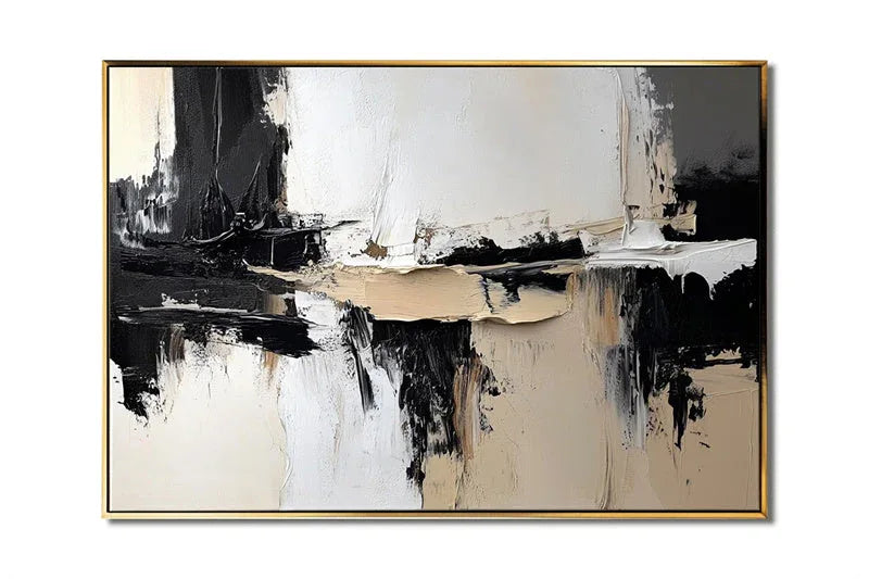 Earthbound Echoes Canvas-Minimalist Style Tri Color Abstract Block Texture Wall Art - artextured